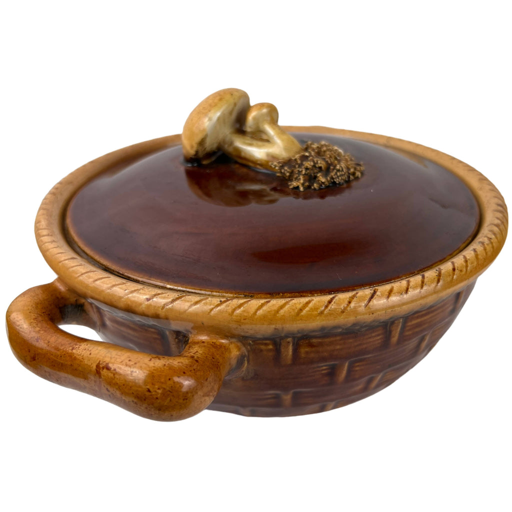 Vintage 1930s Mushroom Casserole Tellurite by Faiencerie de Thulin Belgium - Poppy's Vintage Clothing