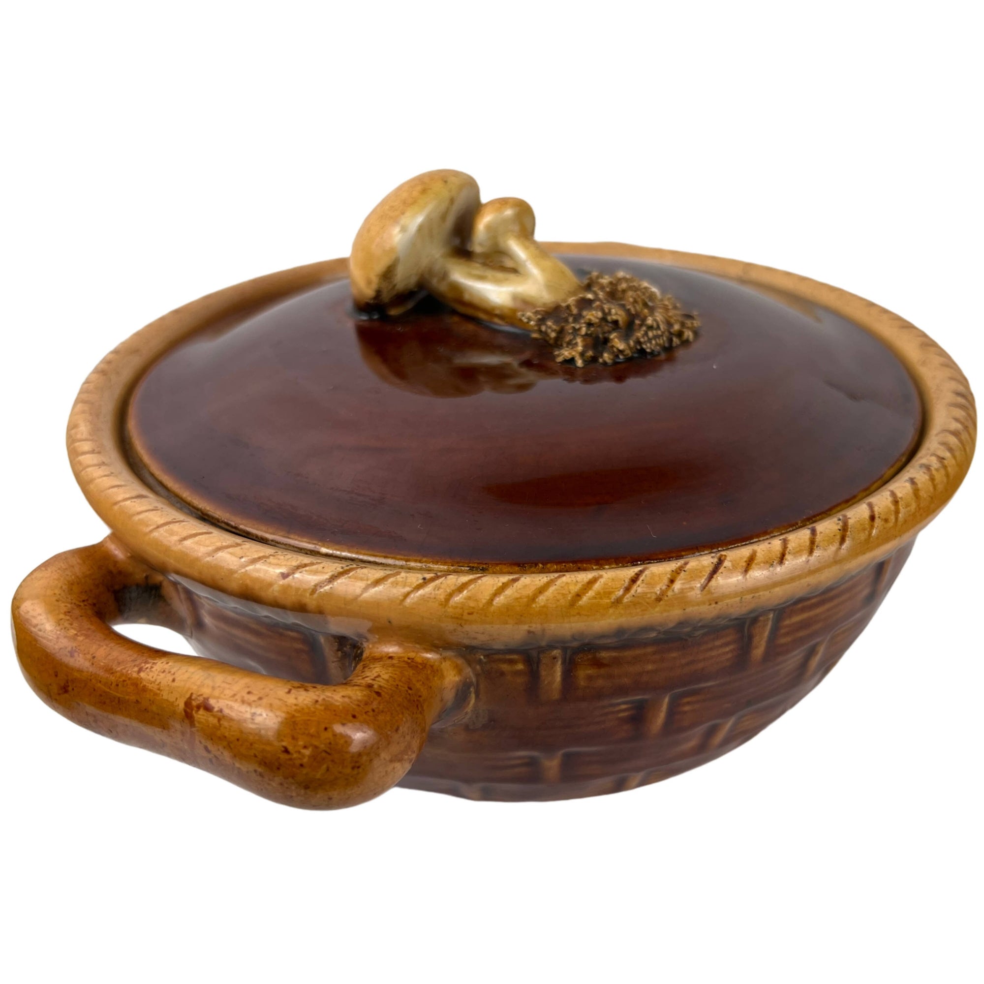 Vintage 1930s Mushroom Casserole Tellurite by Faiencerie de Thulin Belgium - Poppy's Vintage Clothing