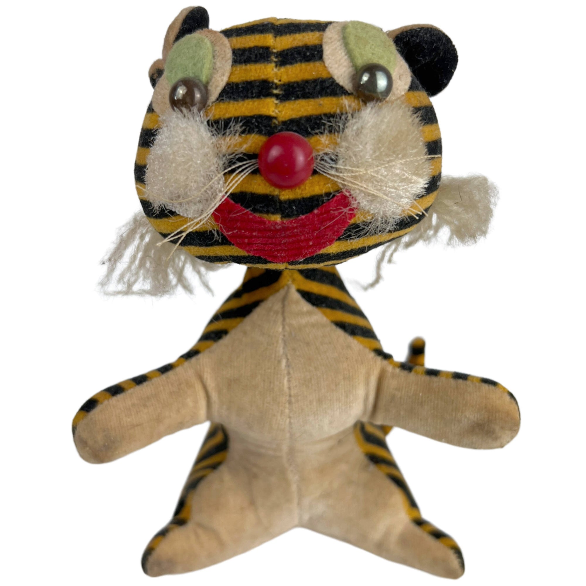 Vintage 1930s Velveteen Pincushion Tiger Stuffed Animal Toy - Poppy's Vintage Clothing