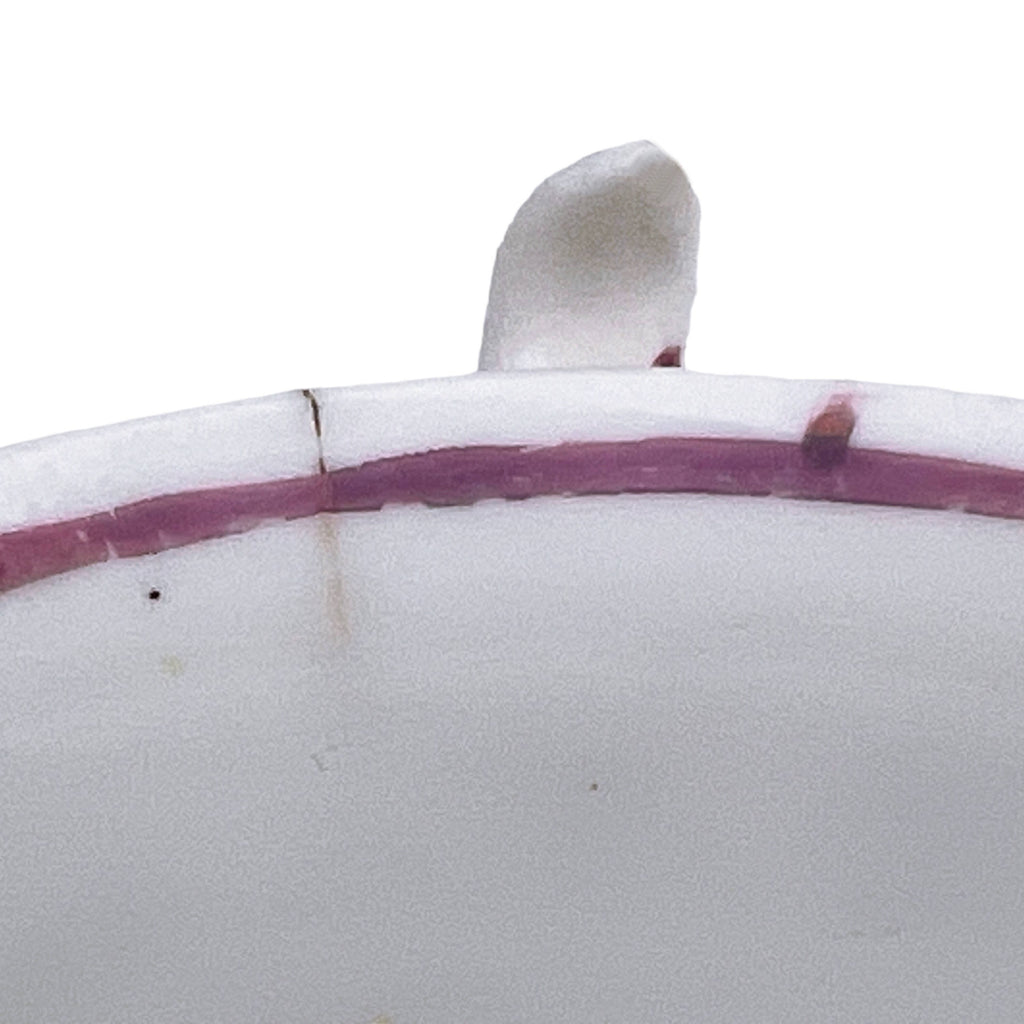 Antique 1800s Georgian China Tea Cup & Saucer Pink Lustre London Shape Hand Painted - Poppy's Vintage Clothing