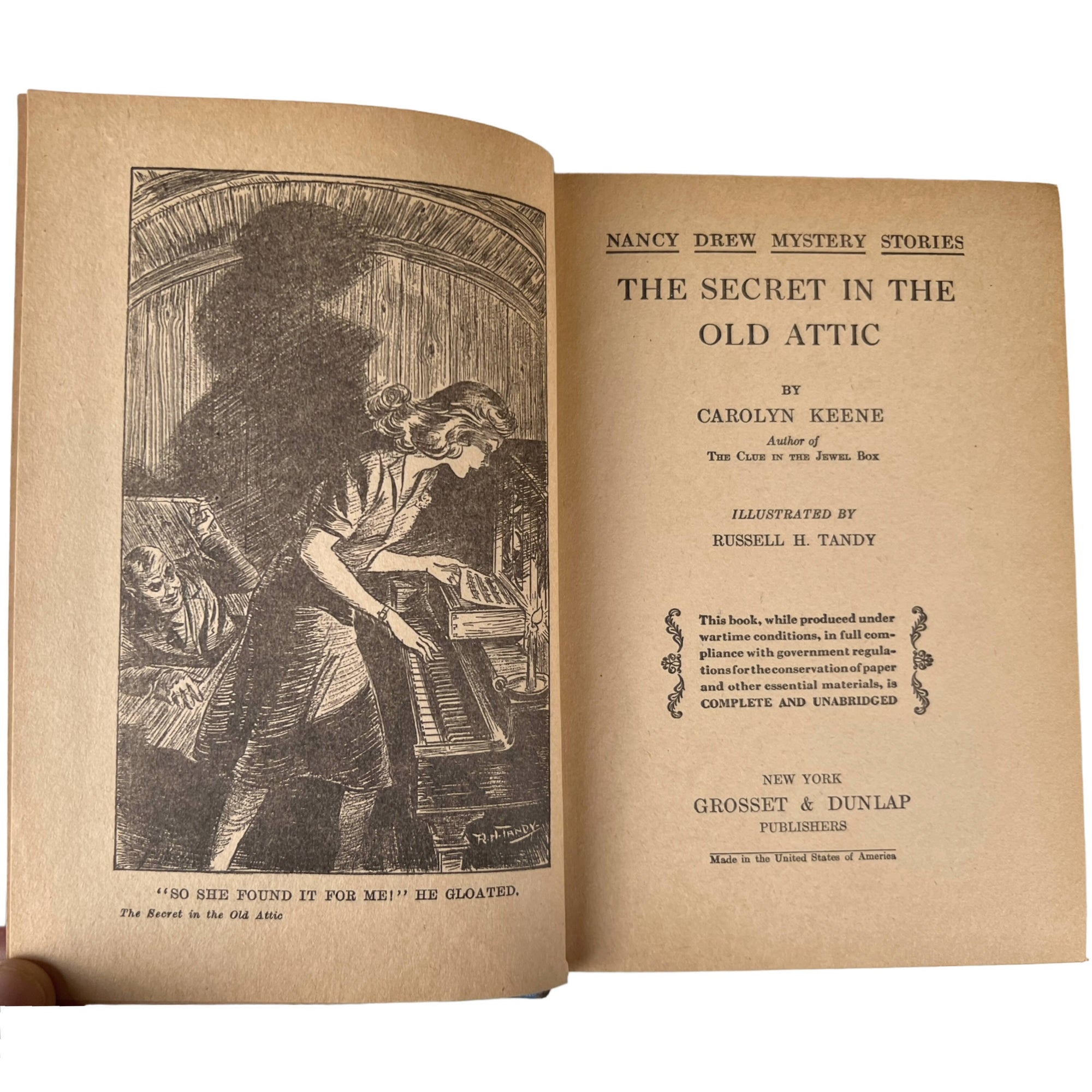 Nancy Drew Book The Secret in the Old Attic 1st Edition 2nd Printing - Poppy's Vintage Clothing