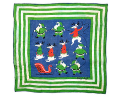 Vintage Tammis Keefe Santa Claus Hankie Christmas Novelty Print Handkerchief - Poppy's Vintage Clothing