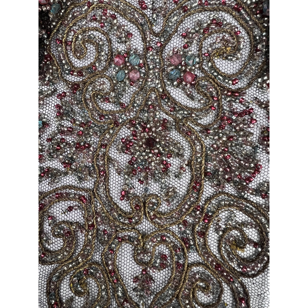 Antique Victorian Beaded Remnant from High Neck Dress - Poppy's Vintage Clothing
