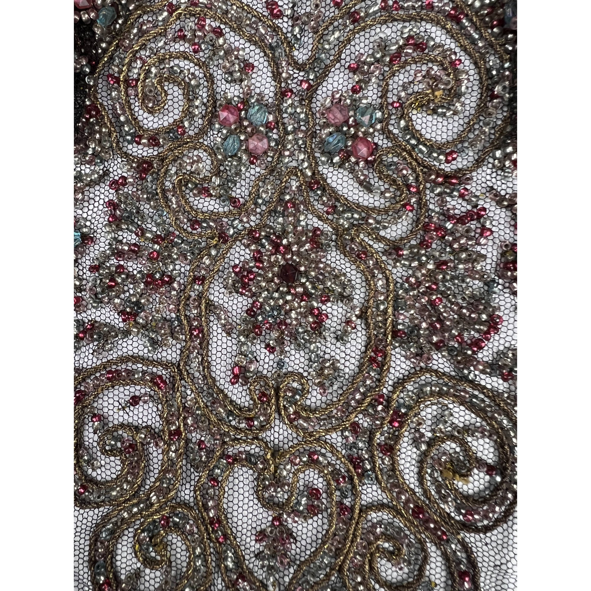 Antique Victorian Beaded Remnant from High Neck Dress - Poppy's Vintage Clothing