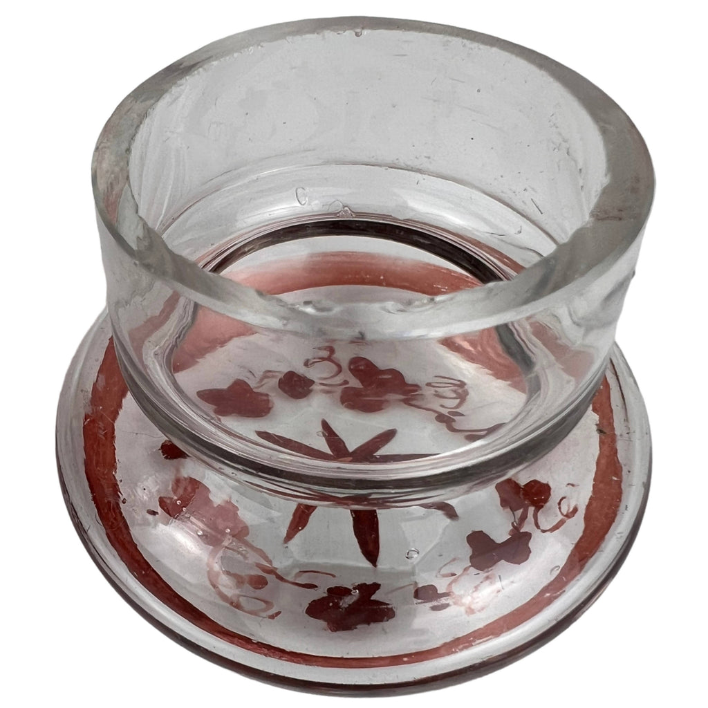 Antique Bohemian Glass Vanity Bottle Ruby on Clear - Poppy's Vintage Clothing