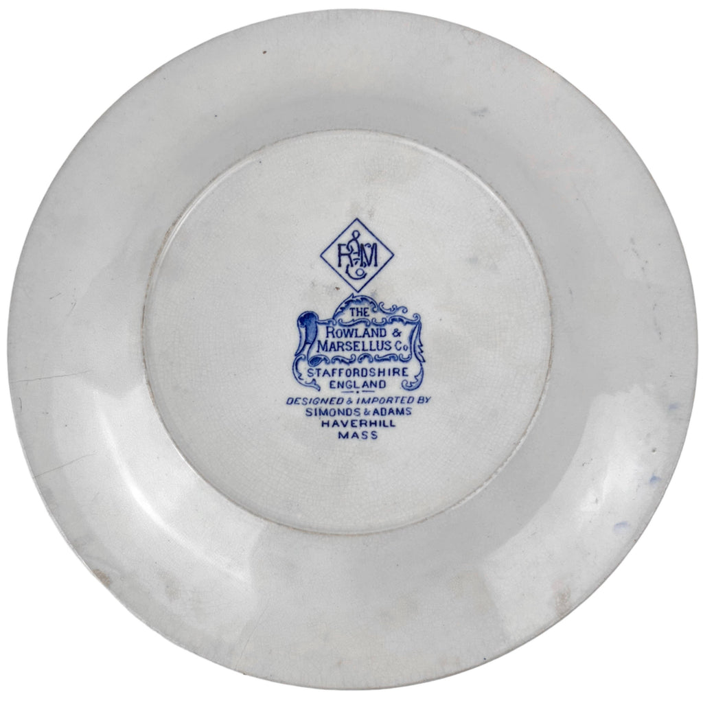 Antique Rowland & Marsellus Souvenir Plate Haverhill Massachusetts Blue and White Staffordshire - Poppy's Vintage Clothing