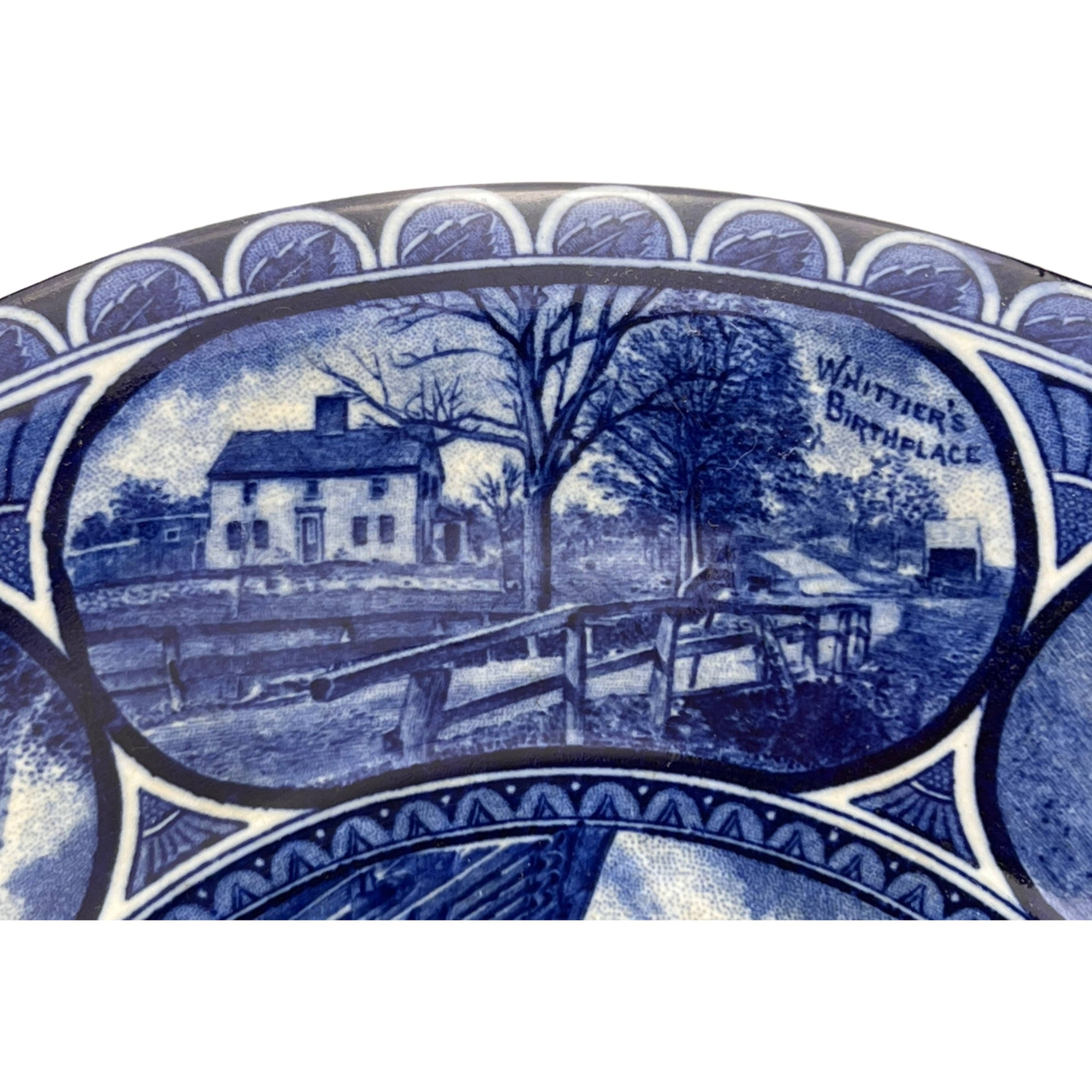 Antique Rowland & Marsellus Souvenir Plate Haverhill Massachusetts Blue and White Staffordshire - Poppy's Vintage Clothing
