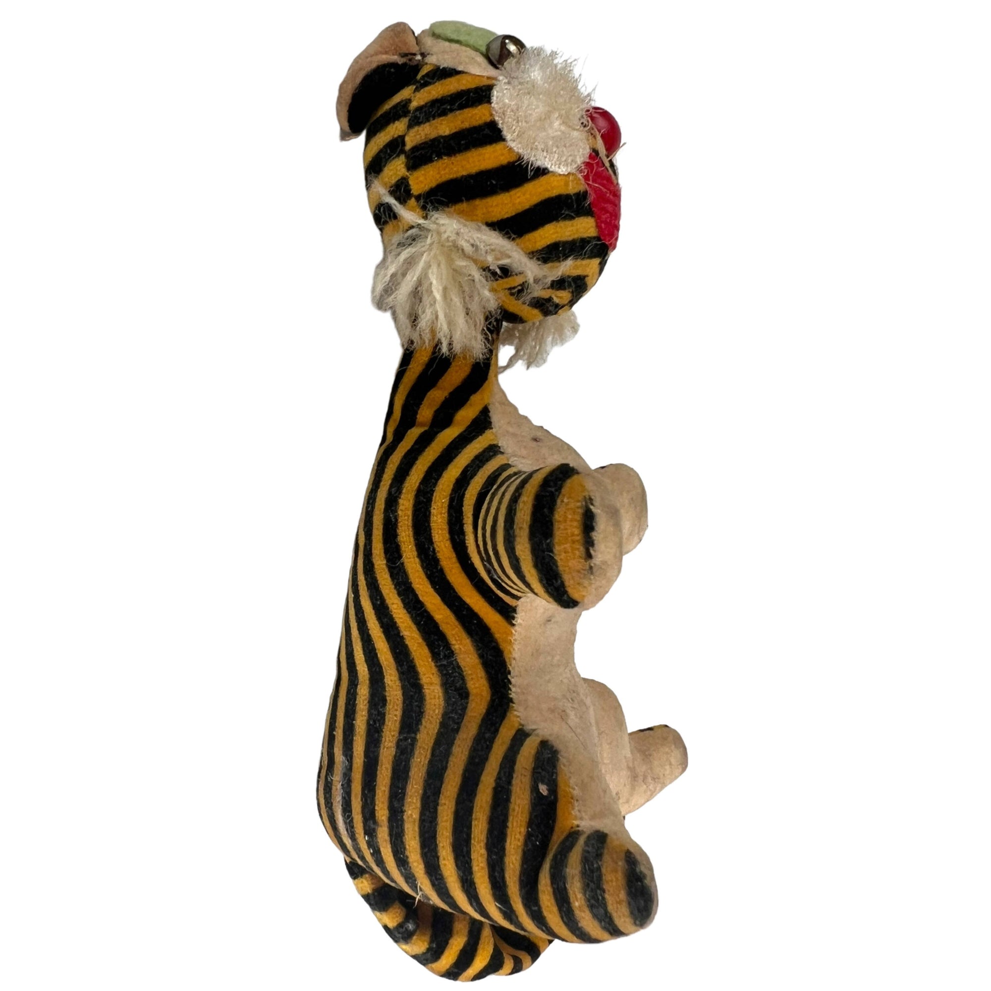 Vintage 1930s Velveteen Pincushion Tiger Stuffed Animal Toy - Poppy's Vintage Clothing