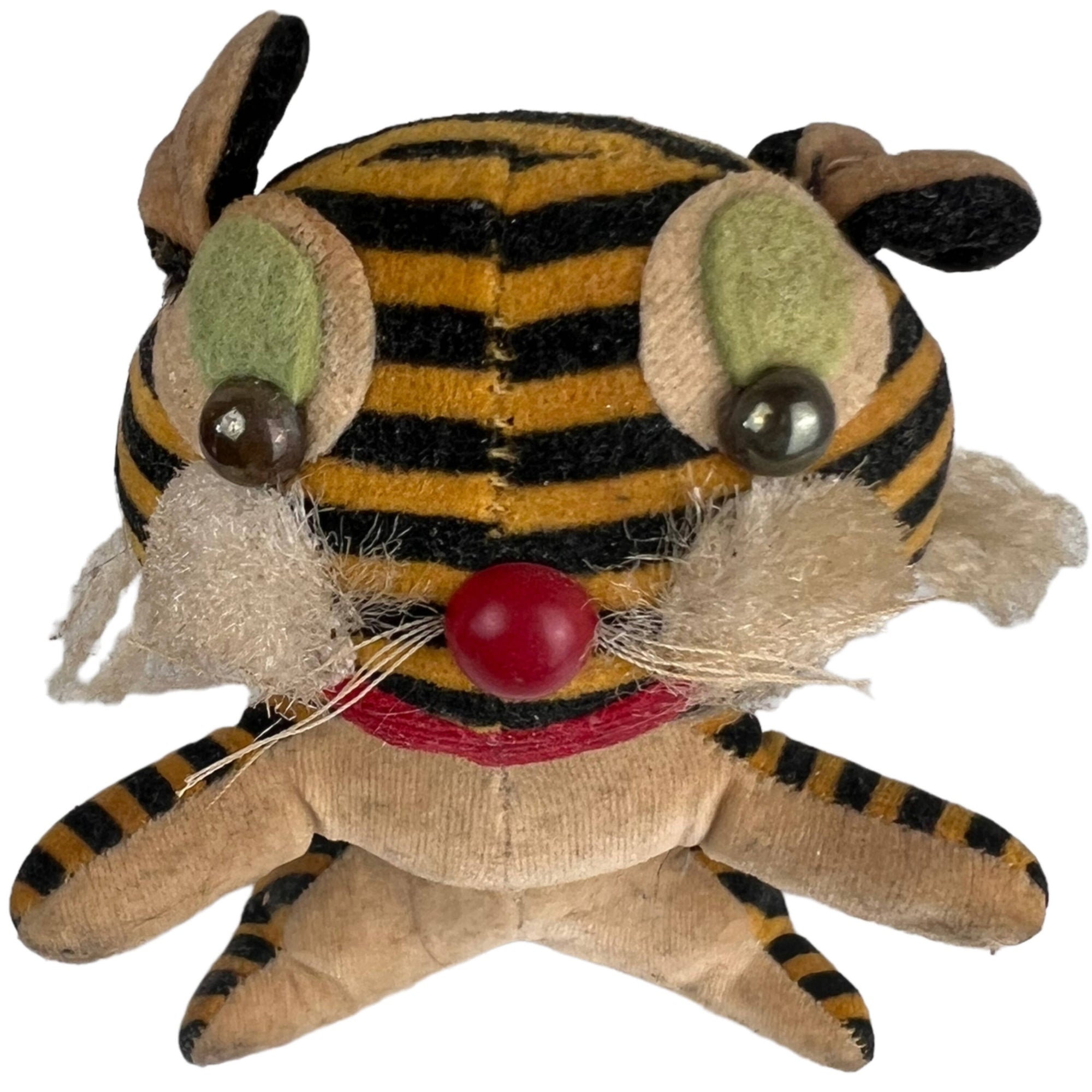 Vintage 1930s Velveteen Pincushion Tiger Stuffed Animal Toy - Poppy's Vintage Clothing