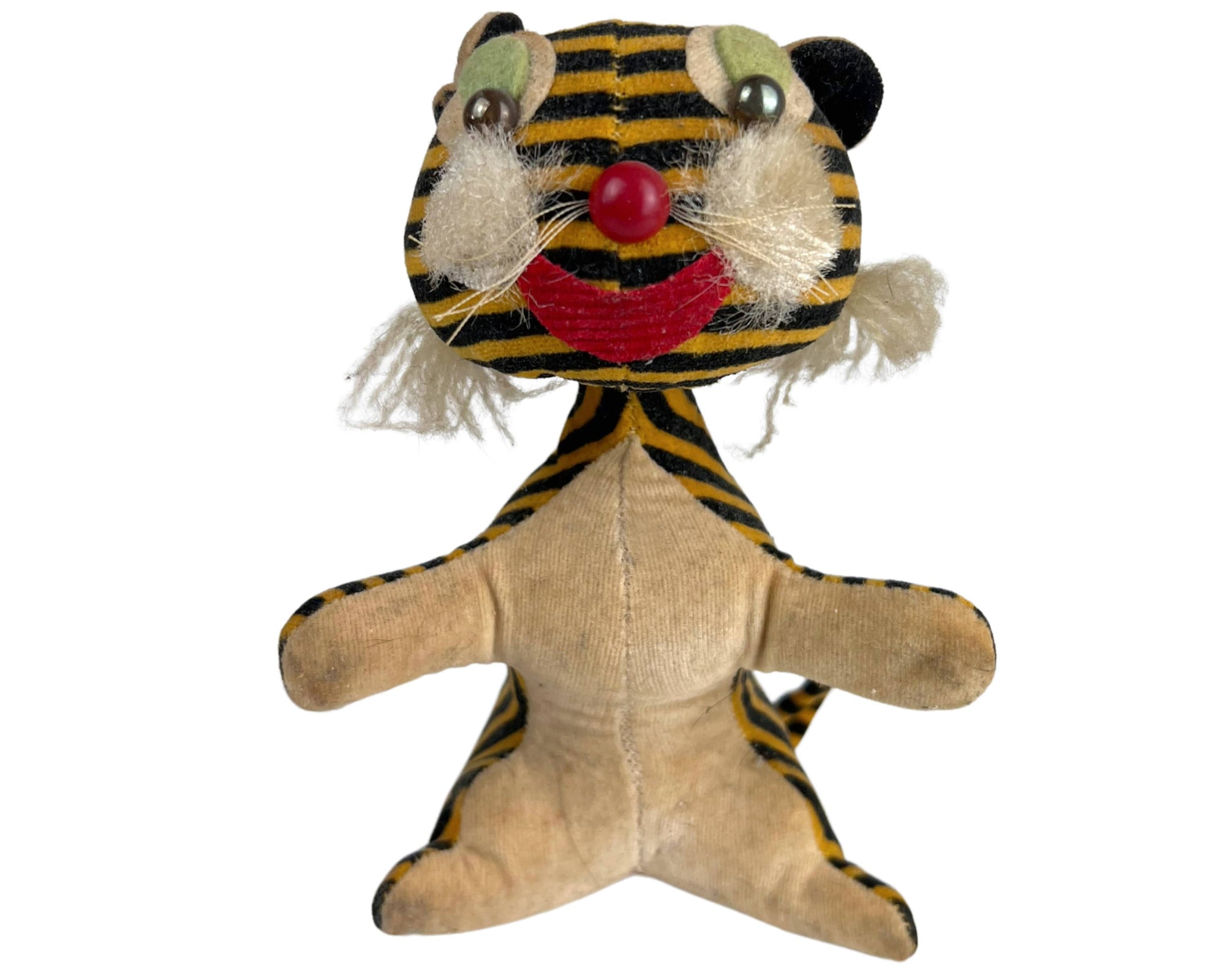 Vintage 1930s Velveteen Pincushion Tiger Stuffed Animal Toy - Poppy's Vintage Clothing