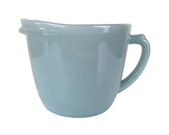 Vintage Fire King Glass Turquoise Blue Creamer D Handle - Poppy's Vintage Clothing