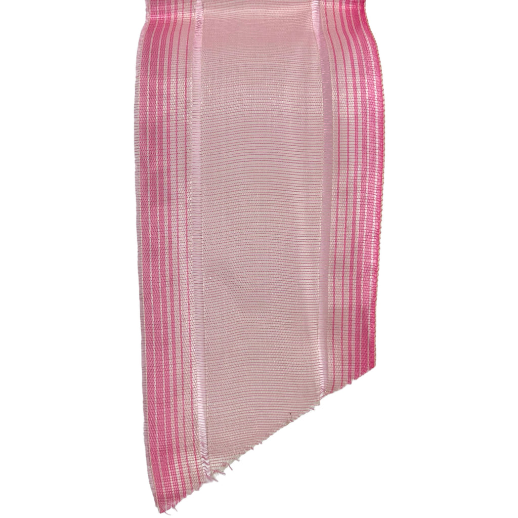 Vintage Sewing Ribbon Pink Striped Voile 390 by 4.38 10.75 Yds - Poppy's Vintage Clothing