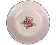Vintage 1940s Wedgwood & Co Tudor Rose Blush Rose Soup Bowl Rare Wartime Concentration Scheme - Poppy's Vintage Clothing
