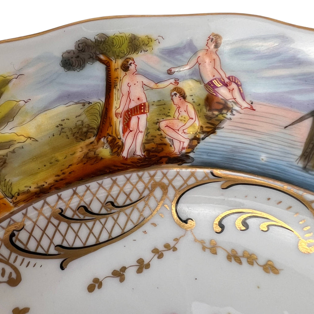 Antique Capodimonte Porcelain Plate Italian Neo-Classic Scenes Hand Painted 9 - Poppy's Vintage Clothing