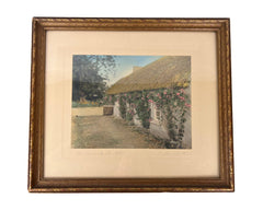 Antique Wallace Nutting Photograph Hand Coloured The Corner By The Gate c1915 - Poppy's Vintage Clothing
