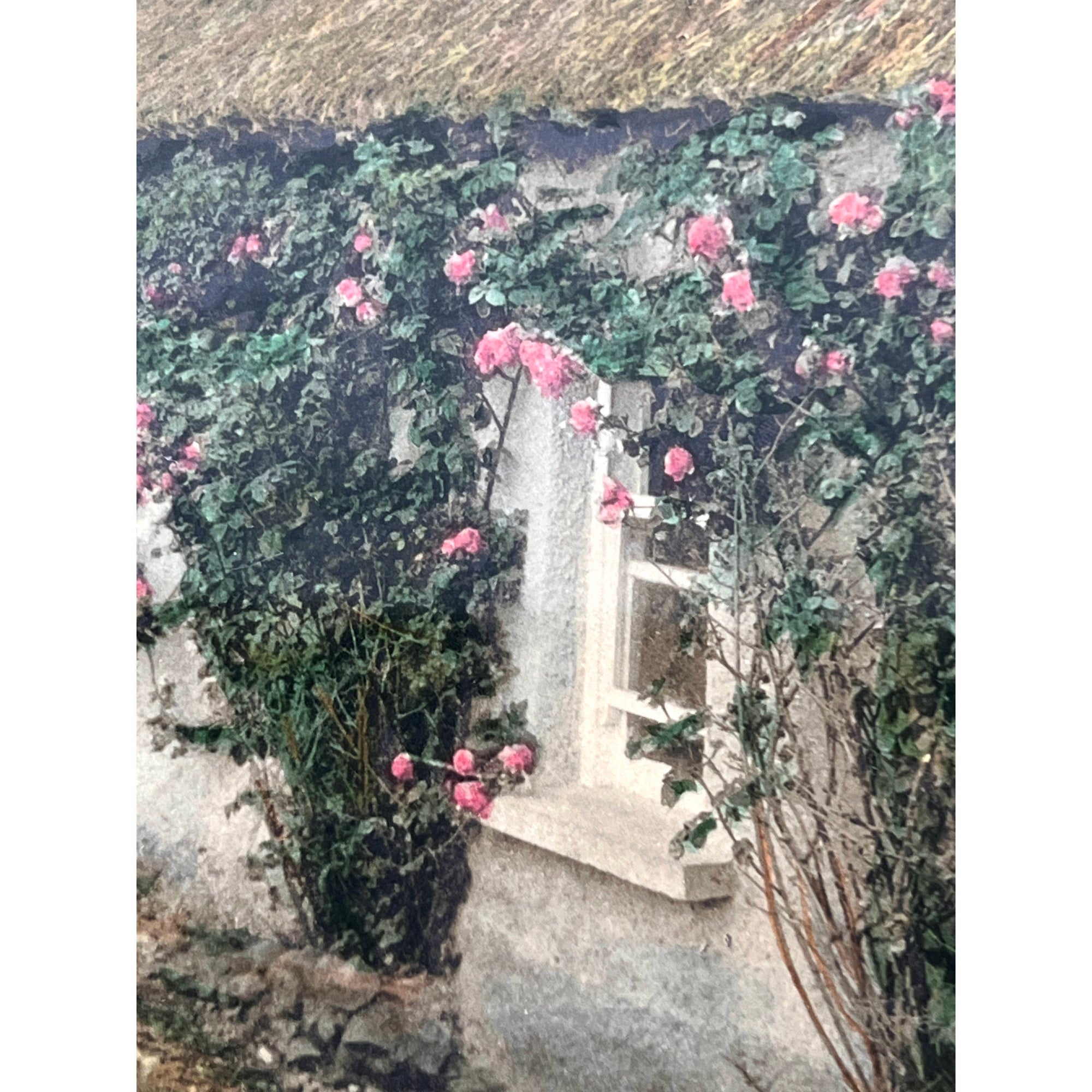 Antique Wallace Nutting Photograph Hand Coloured The Corner By The Gate c1915 - Poppy's Vintage Clothing