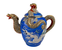 Vintage Japanese Moriage Teapot Blue Dragonware 5 Cup Capacity - Poppy's Vintage Clothing