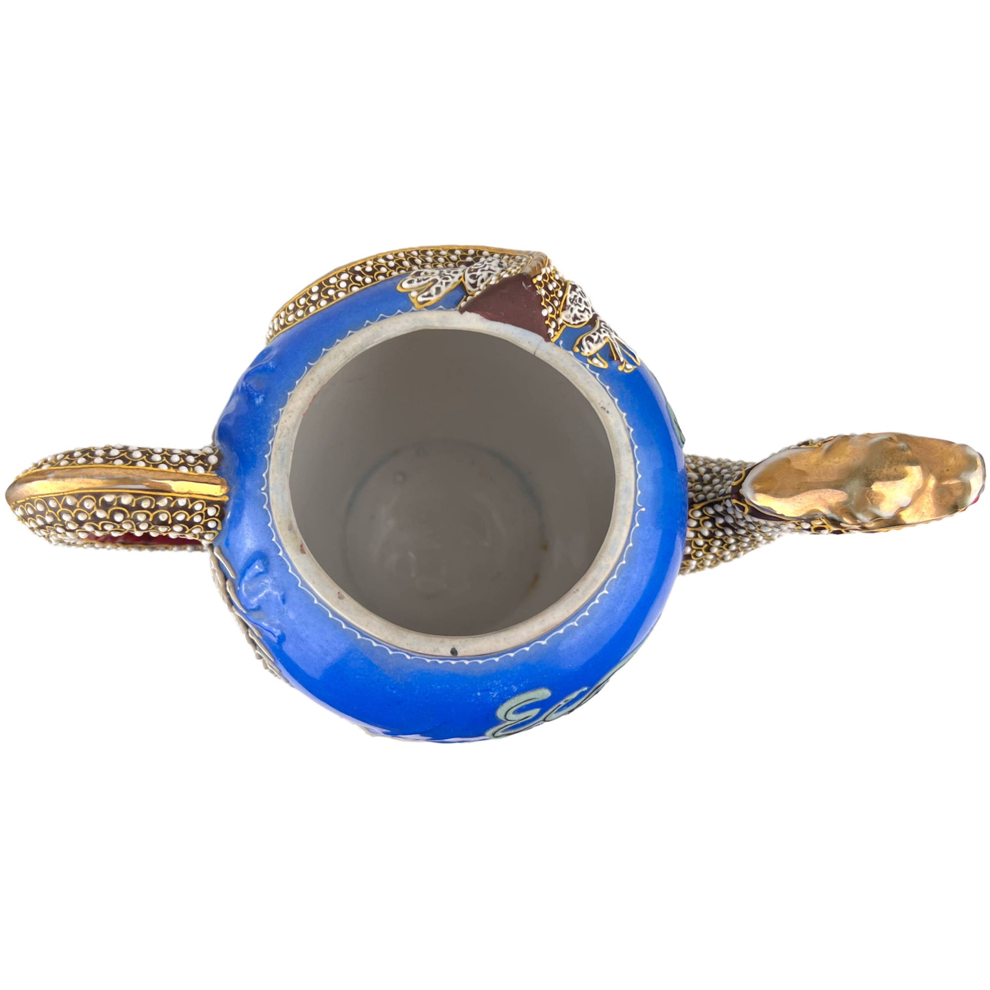 Vintage Japanese Moriage Teapot Blue Dragonware 5 Cup Capacity - Poppy's Vintage Clothing