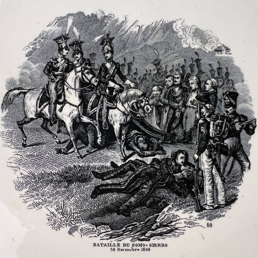 Antique Napoleon Bonaparte Seriesware Plate Boch Freres Bataille Du Somo Sierro - Poppy's Vintage Clothing