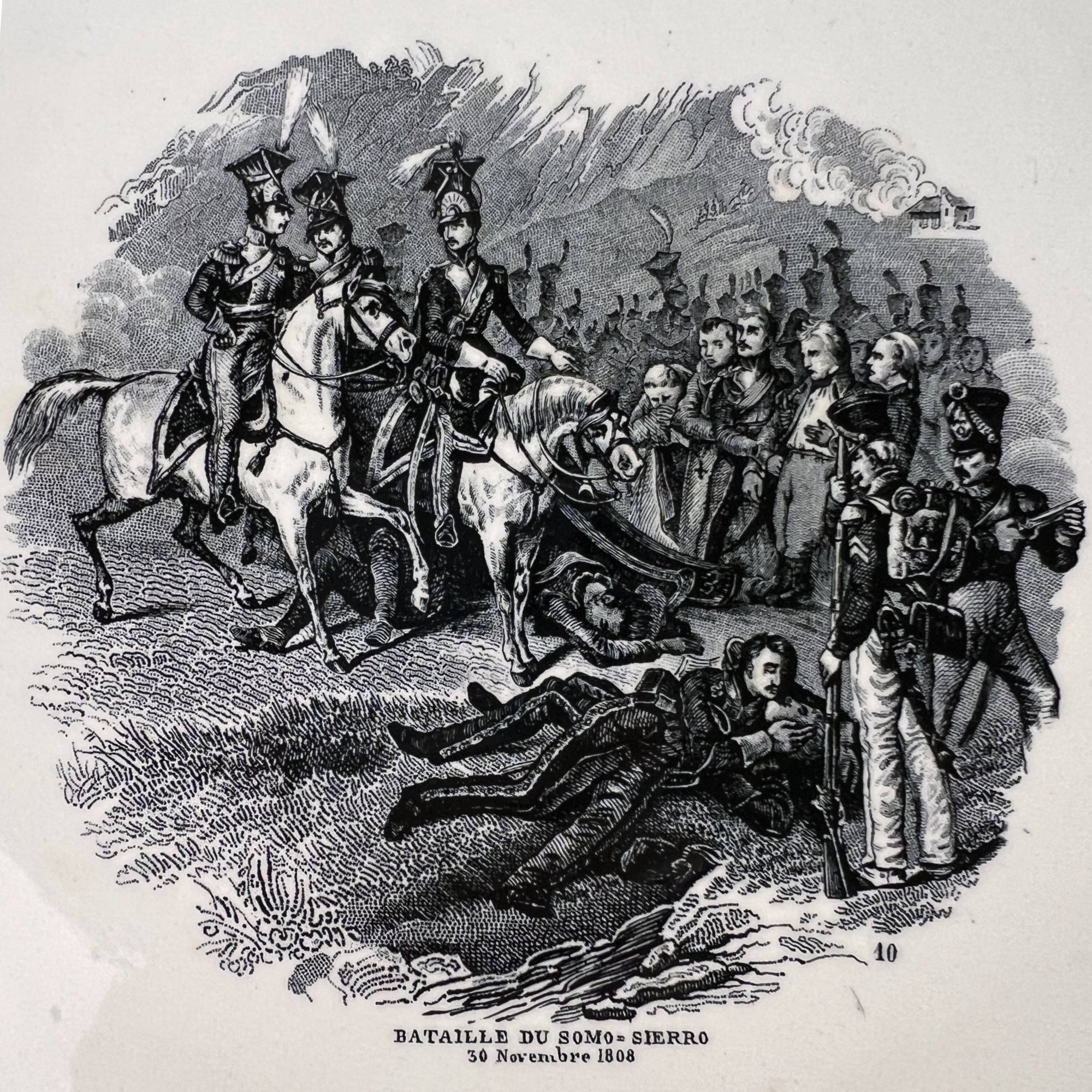 Antique Napoleon Bonaparte Seriesware Plate Boch Freres Bataille Du Somo Sierro - Poppy's Vintage Clothing