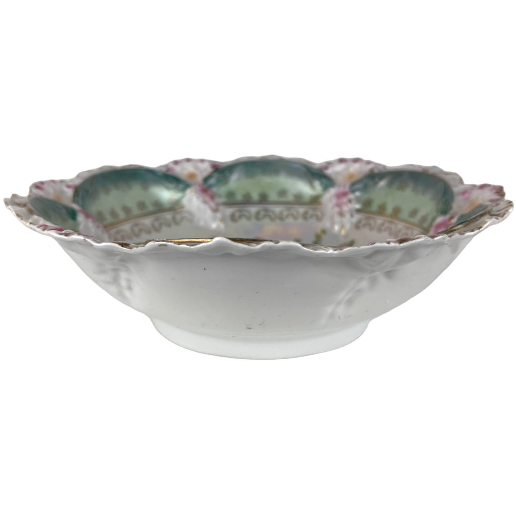 Antique Porcelain Bowl Roses Pattern Made in Germany 10.75 - Poppy's Vintage Clothing