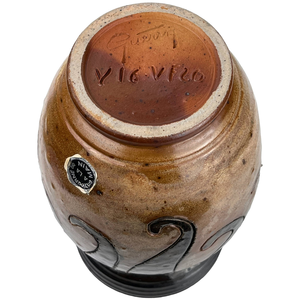 Vintage Roger Guerin Stoneware Vase Bouffioulx Belgium 1930s 40s 7 - Poppy's Vintage Clothing