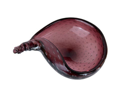 Vintage Murano Glass Bullicante Bowl Purple Controlled Bubble Hand Blown - Poppy's Vintage Clothing