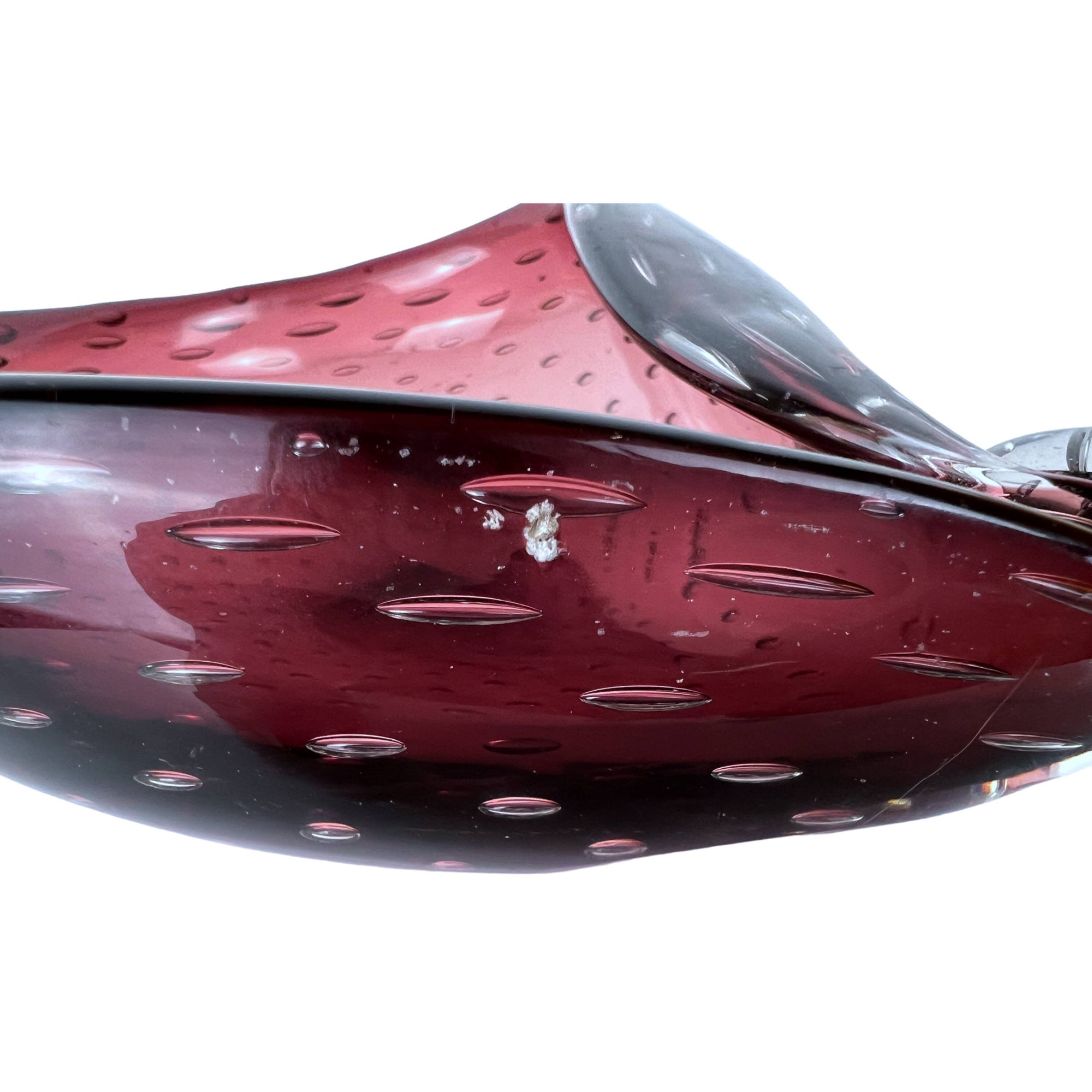 Vintage Murano Glass Bullicante Bowl Purple Controlled Bubble Hand Blown - Poppy's Vintage Clothing