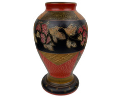 Art Deco Hand Painted Pottery Vase Made in Japan w Sparkle Decoration 8 - Poppy's Vintage Clothing