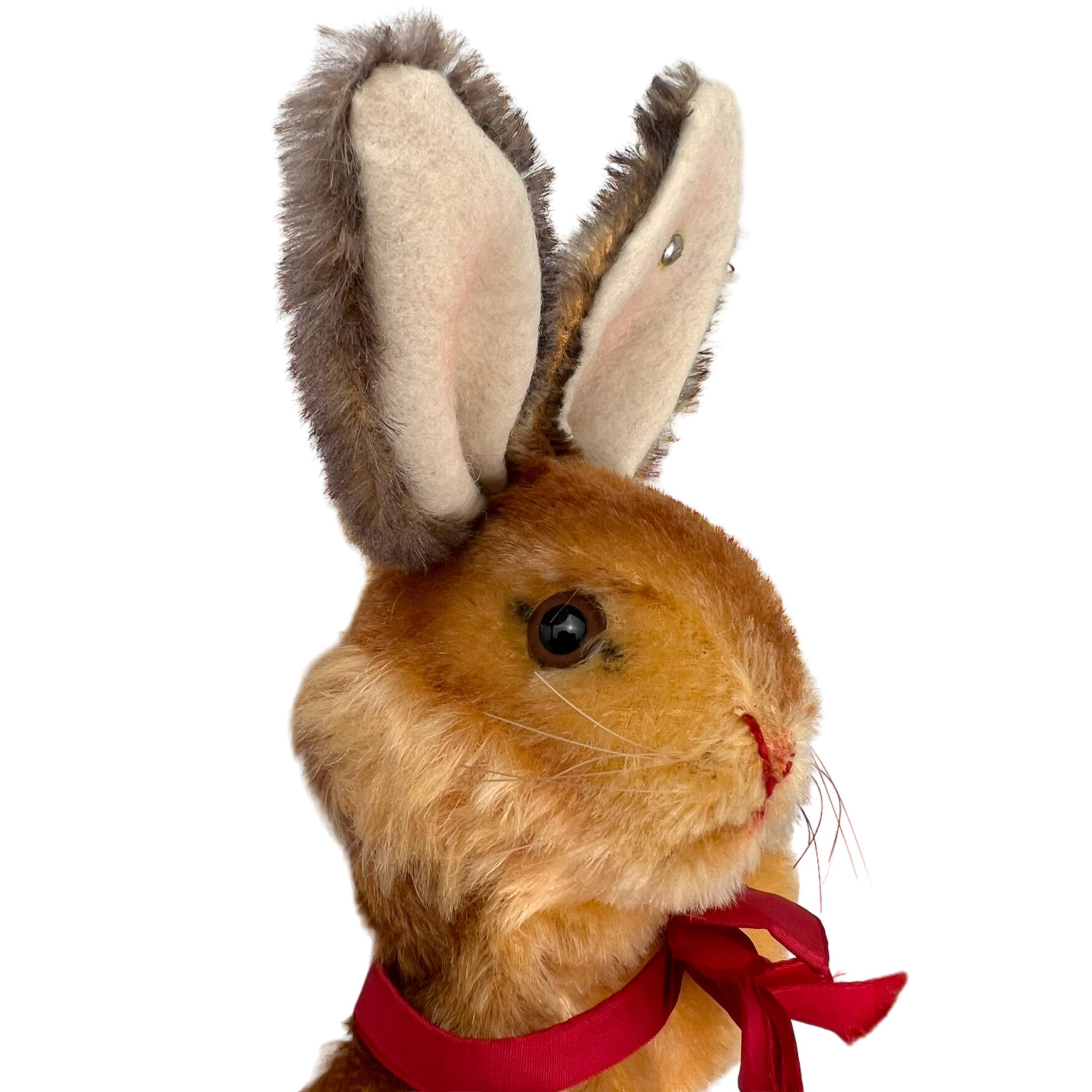 Vintage 1960s 70s Steiff Bunny Rabbit Hand Puppet w Ear Button - Poppy's Vintage Clothing