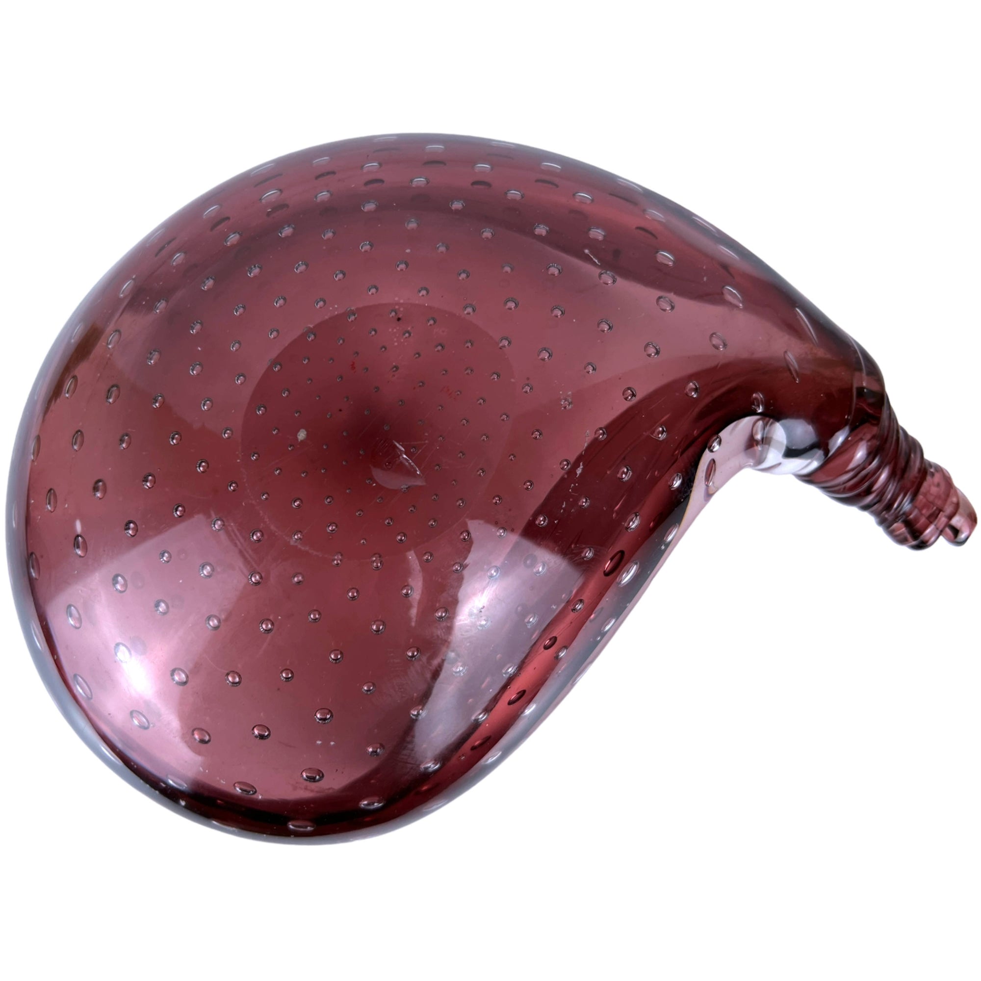 Vintage Murano Glass Bullicante Bowl Purple Controlled Bubble Hand Blown - Poppy's Vintage Clothing