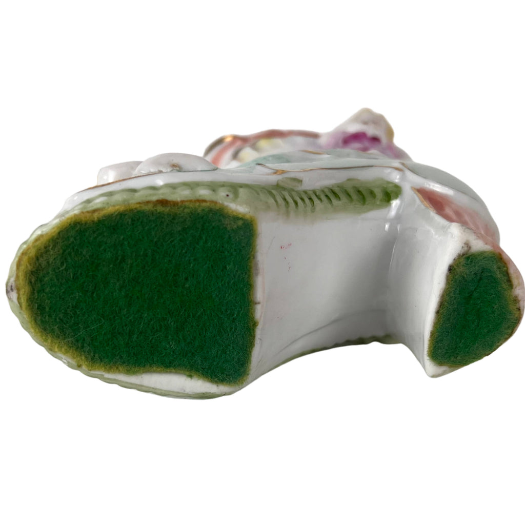 Vintage Porcelain Putti on Boot Planter - Poppy's Vintage Clothing