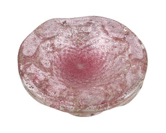 Vintage Murano Glass Bowl Pink & Silver Aventurine - Poppy's Vintage Clothing