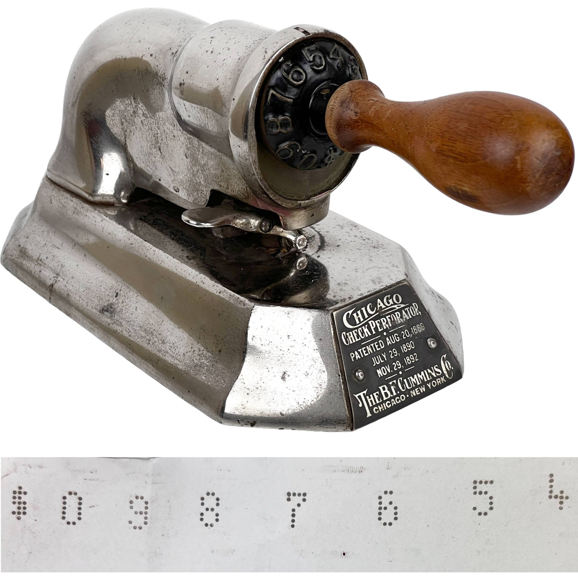 Antique Chicago Check Perforator BF Cummins - Poppy's Vintage Clothing