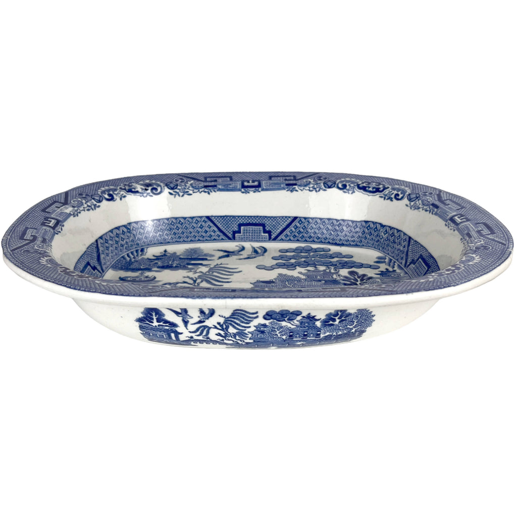 Antique 1890s Blue Willow Serving Bowl John Meir & Son Staffordshire - Poppy's Vintage Clothing
