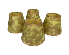 Vintage 1970s Wall Sconce Lamp Shades Green & Gold Lot of 4 - Poppy's Vintage Clothing