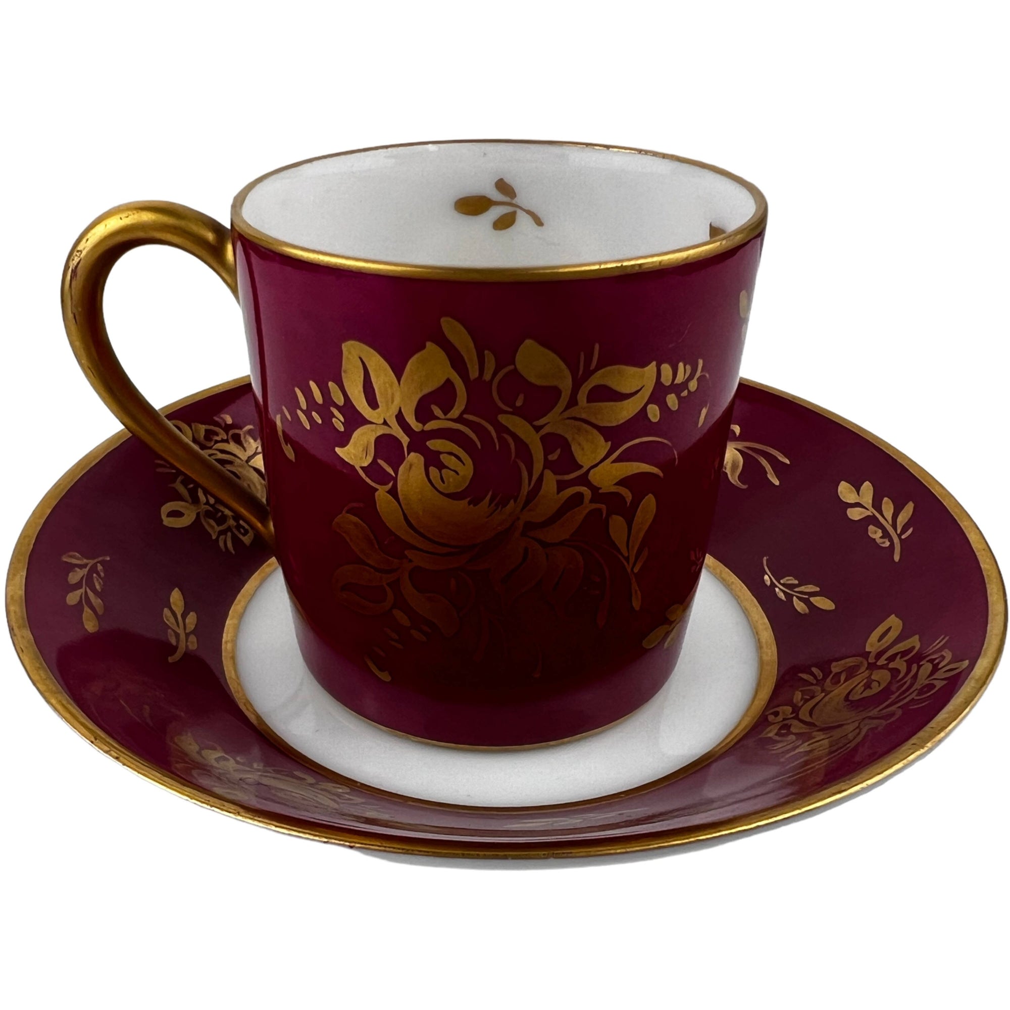 Vintage Limoges Porcelain Demitasse Cup Hand Painted Fragonard Scene - Poppy's Vintage Clothing