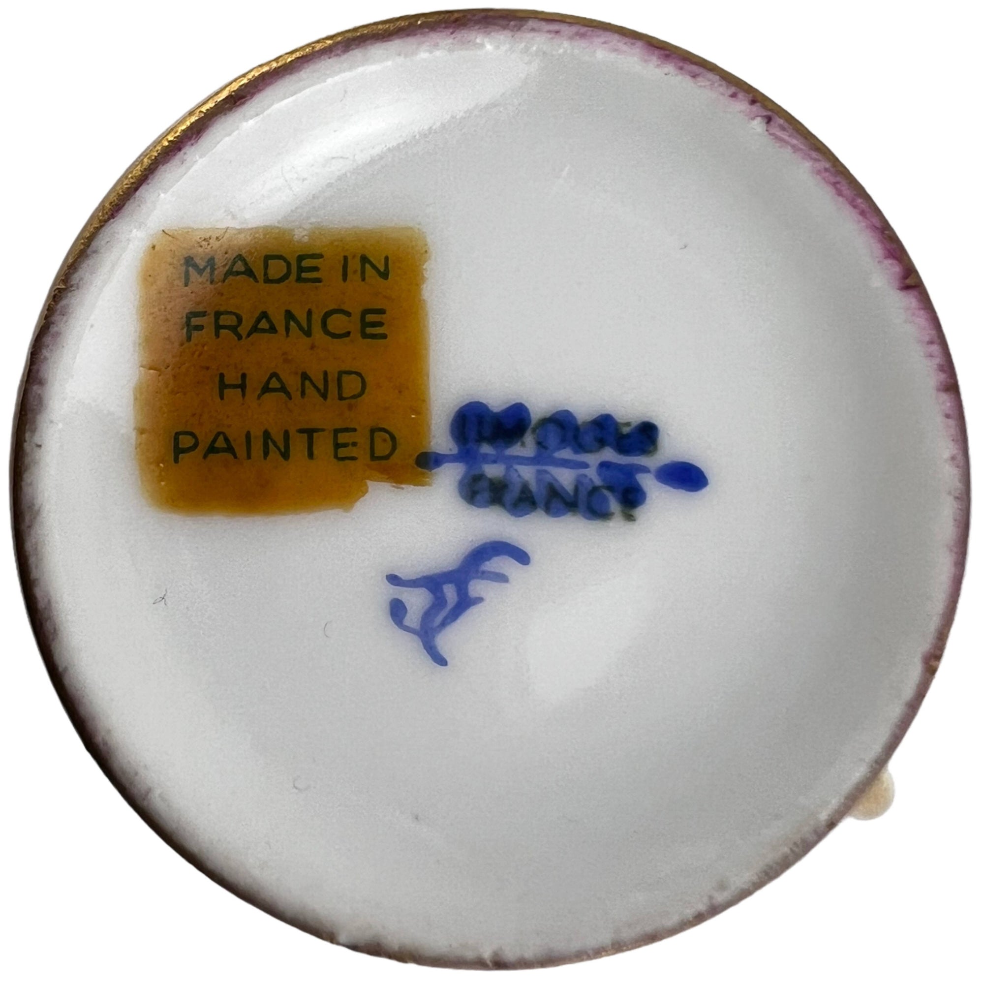 Vintage Limoges Porcelain Demitasse Cup Hand Painted Fragonard Scene - Poppy's Vintage Clothing