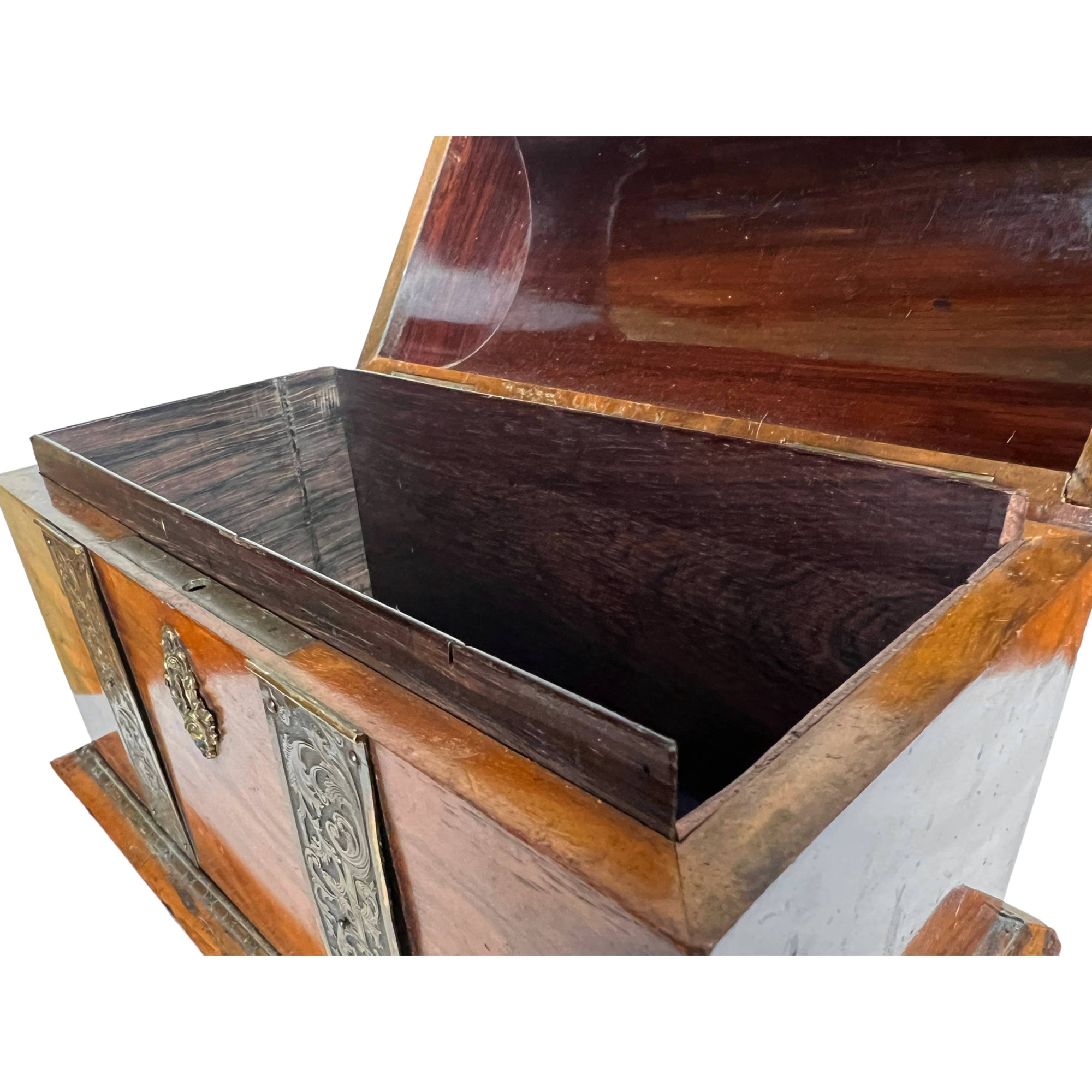 Antique Victorian Tea Caddy Chest Repurposed Jewelry Casket - Poppy's Vintage Clothing