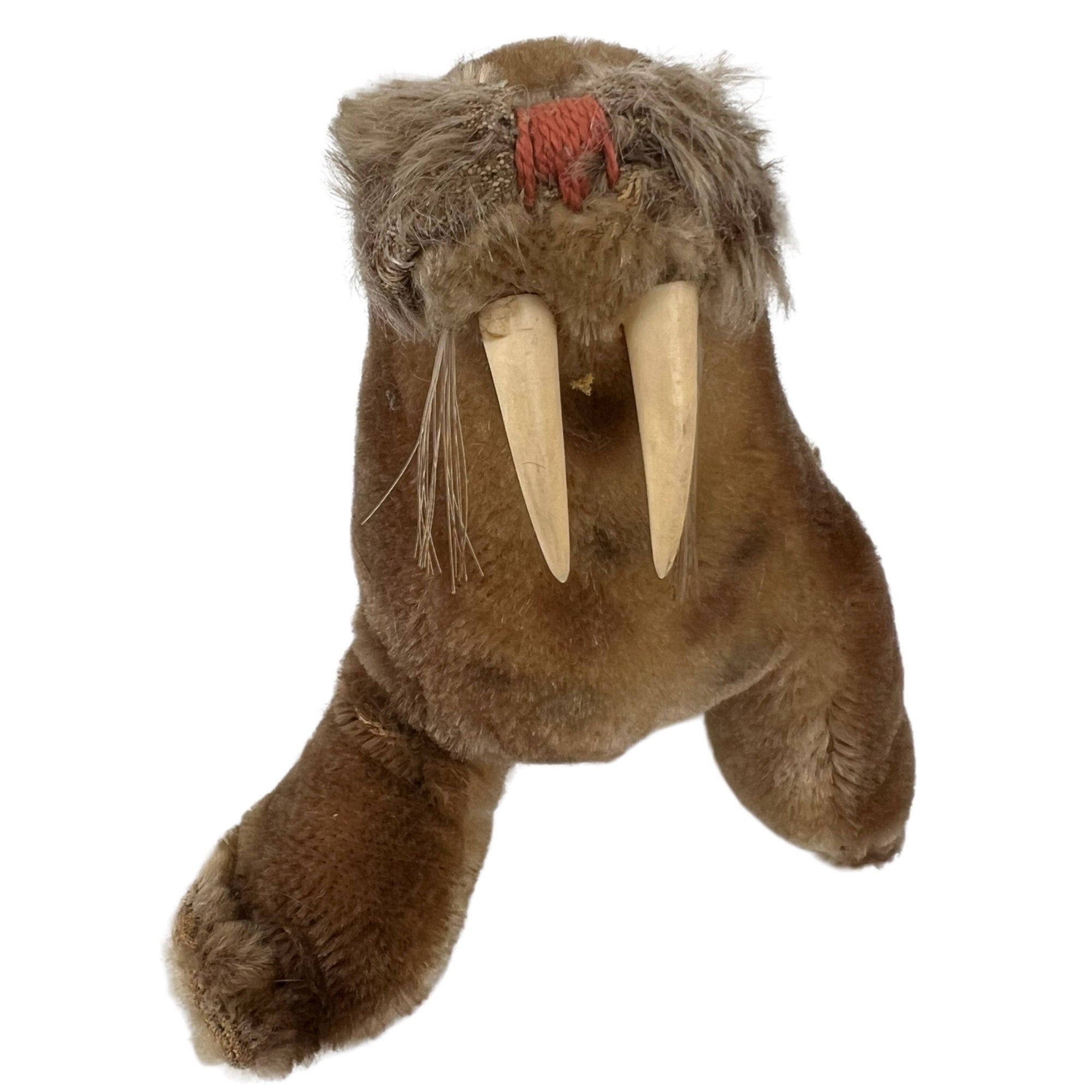 Vintage Steiff Paddy Walrus Mohair Plush Sea Lion with Glass Eyes No ID 4314 - Poppy's Vintage Clothing