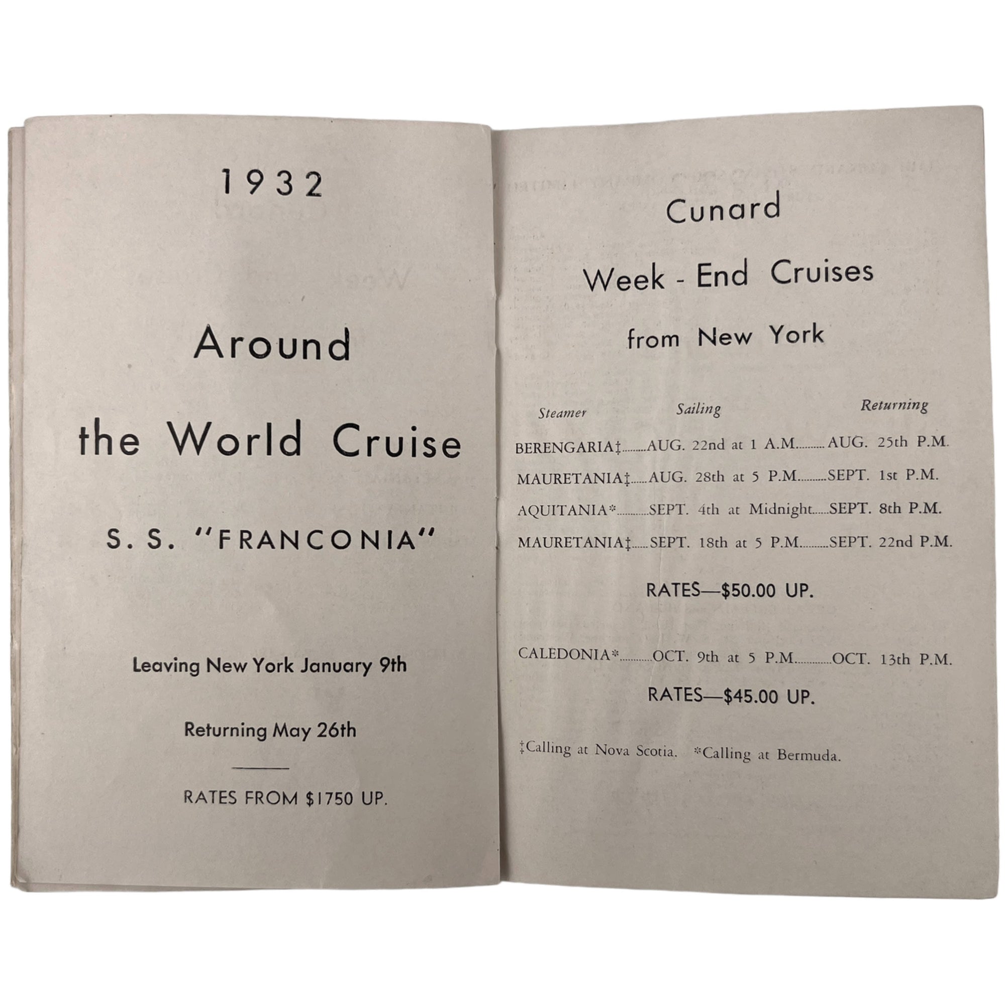 Vintage 1931 Cunard RMS Samaria Passenger List w Luggage Label - Poppy's Vintage Clothing