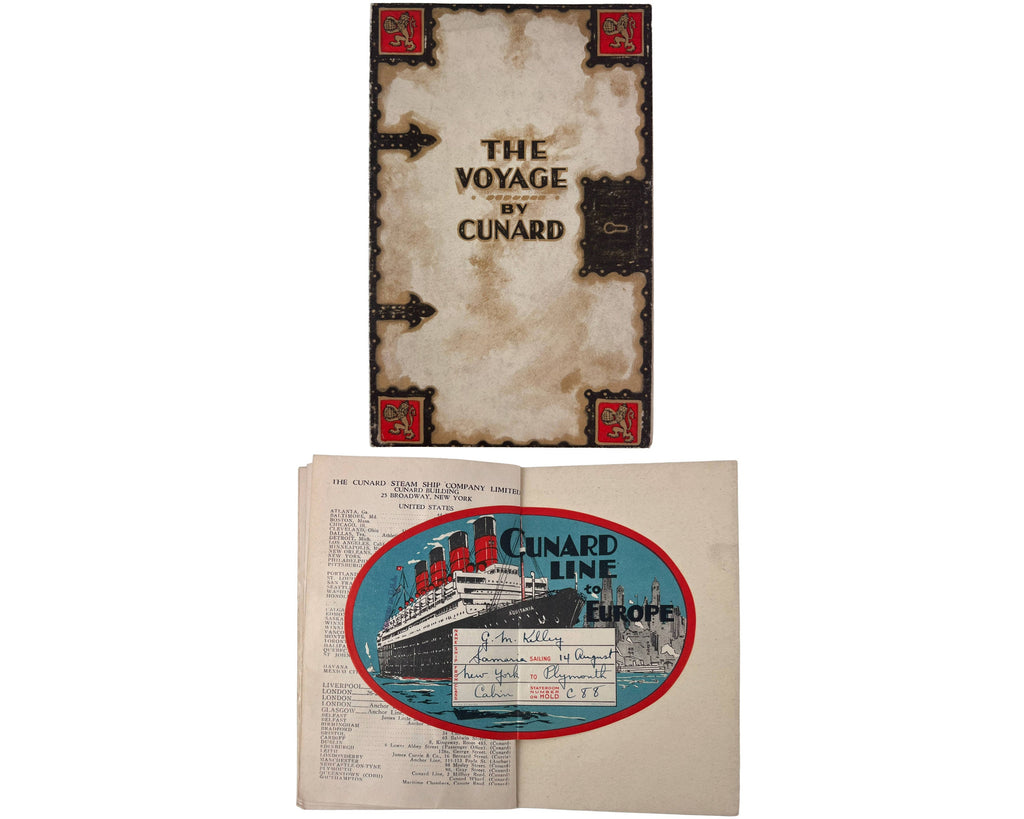 Vintage 1931 Cunard RMS Samaria Passenger List w Luggage Label - Poppy's Vintage Clothing