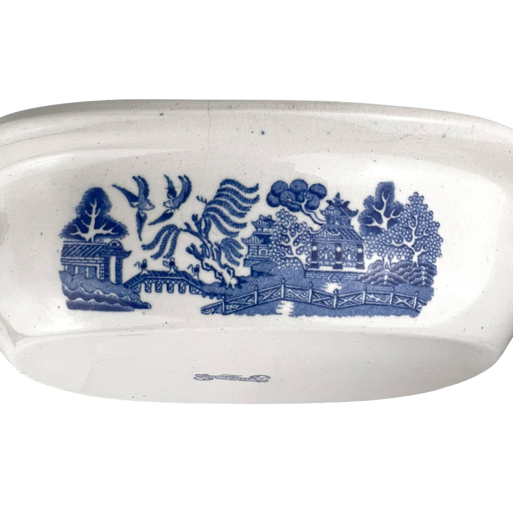 Antique 1890s Blue Willow Serving Bowl John Meir & Son Staffordshire - Poppy's Vintage Clothing