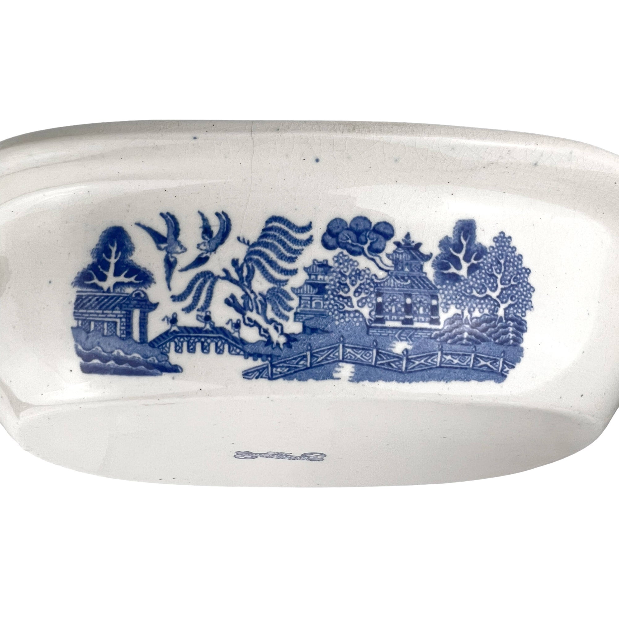 Antique 1890s Blue Willow Serving Bowl John Meir & Son Staffordshire - Poppy's Vintage Clothing