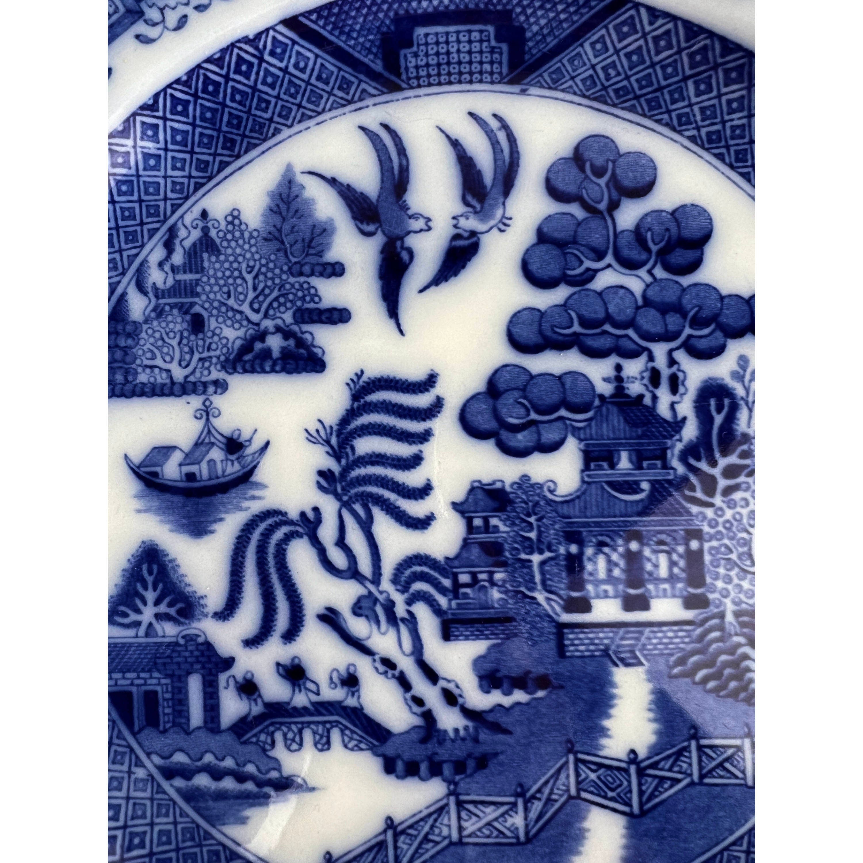 Antique Royal Doulton Blue Willow Plate Doultons Willow 10.625
