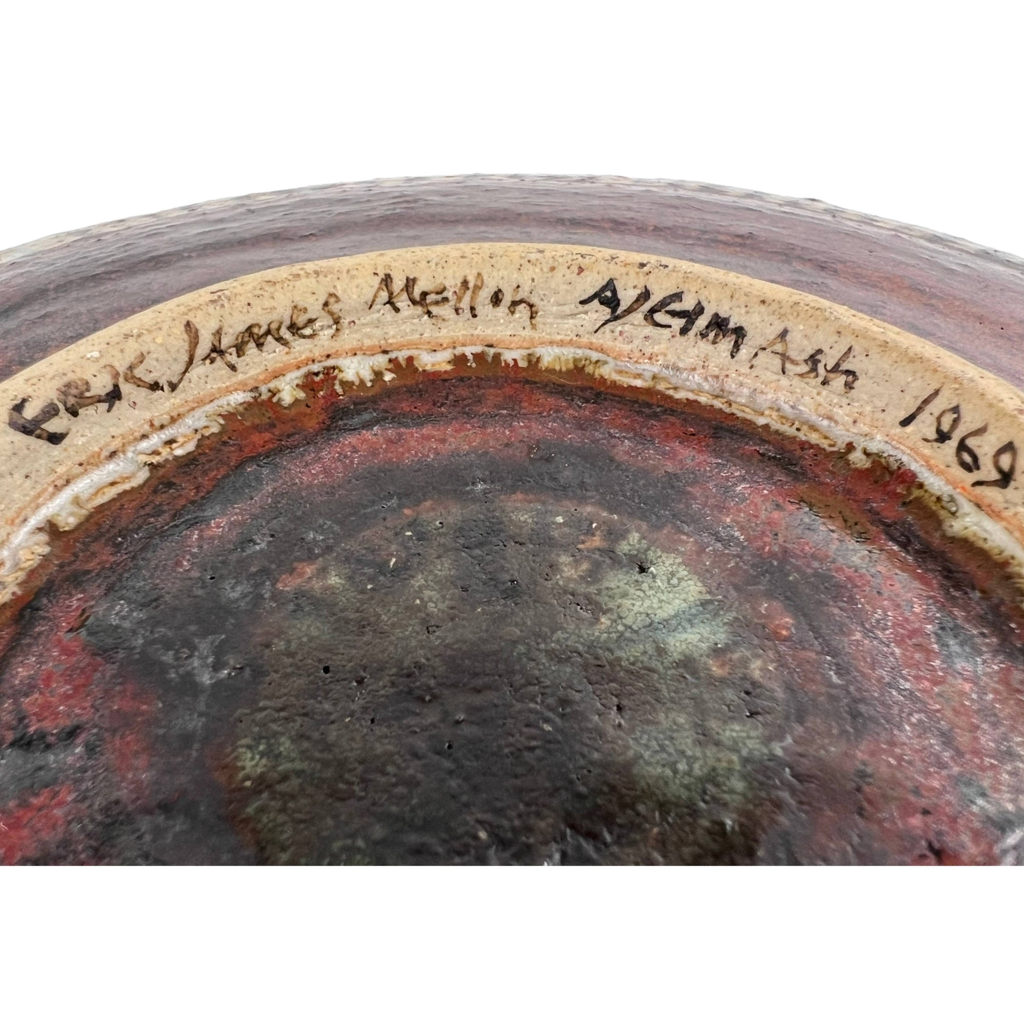 Eric James Mellon Stoneware Plate Horse Plate Signed & Dated 1969 9.5 - Poppy's Vintage Clothing