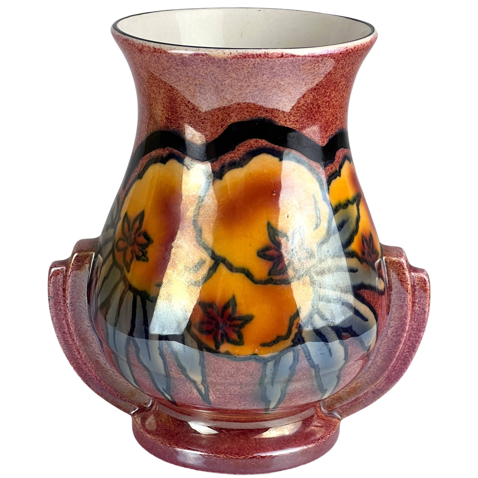 Art Deco Royal Art Pottery Longton Fruit Vase - Poppy's Vintage Clothing