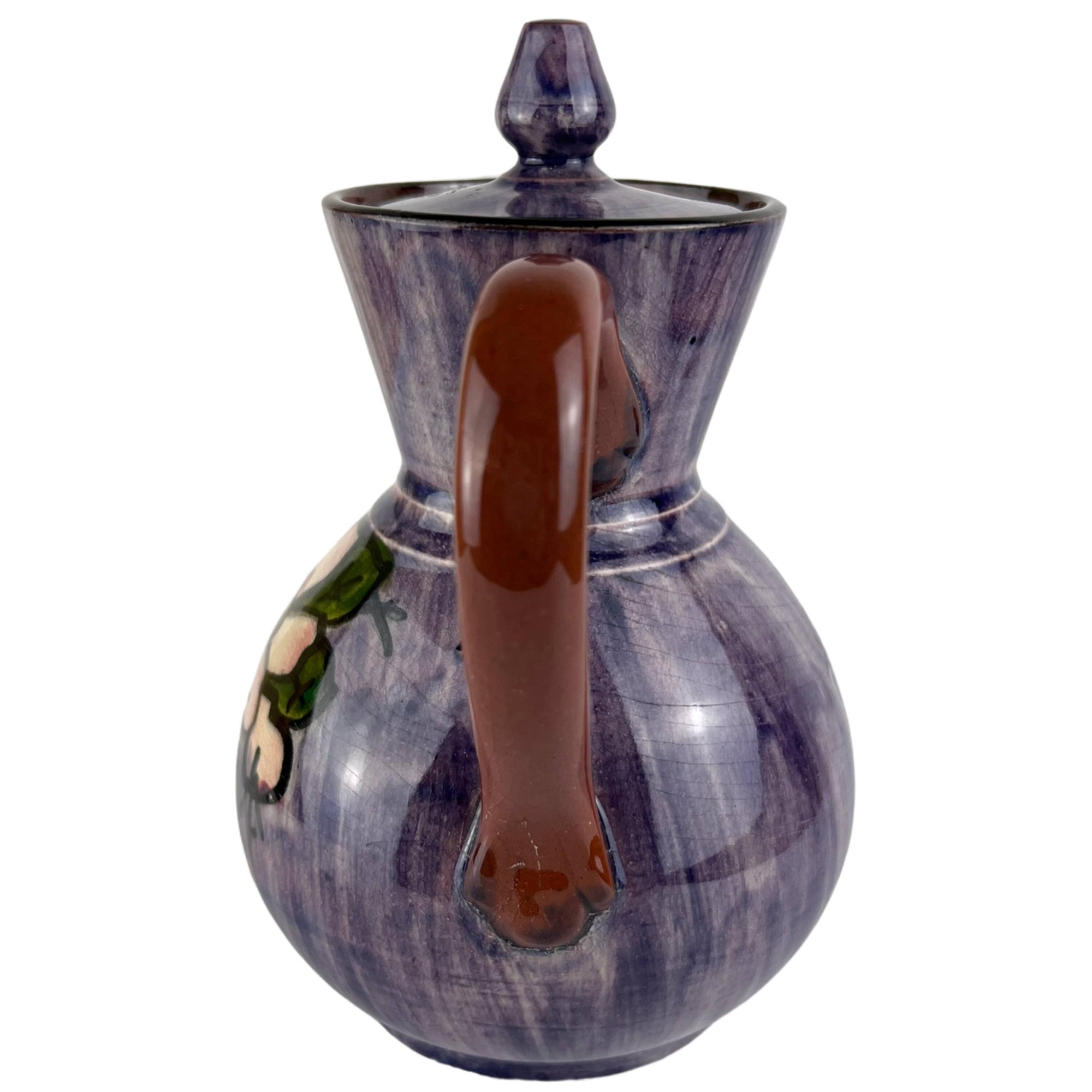 Antique Watcombe Pottery Torquay Hot Water Pot Hand Painted Jug - Poppy's Vintage Clothing