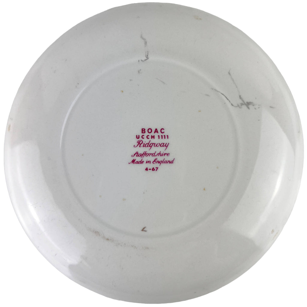 Vintage 1960s BOAC 1st Class Side Plate Ridgway British Airways UCCH 1111 - Poppy's Vintage Clothing