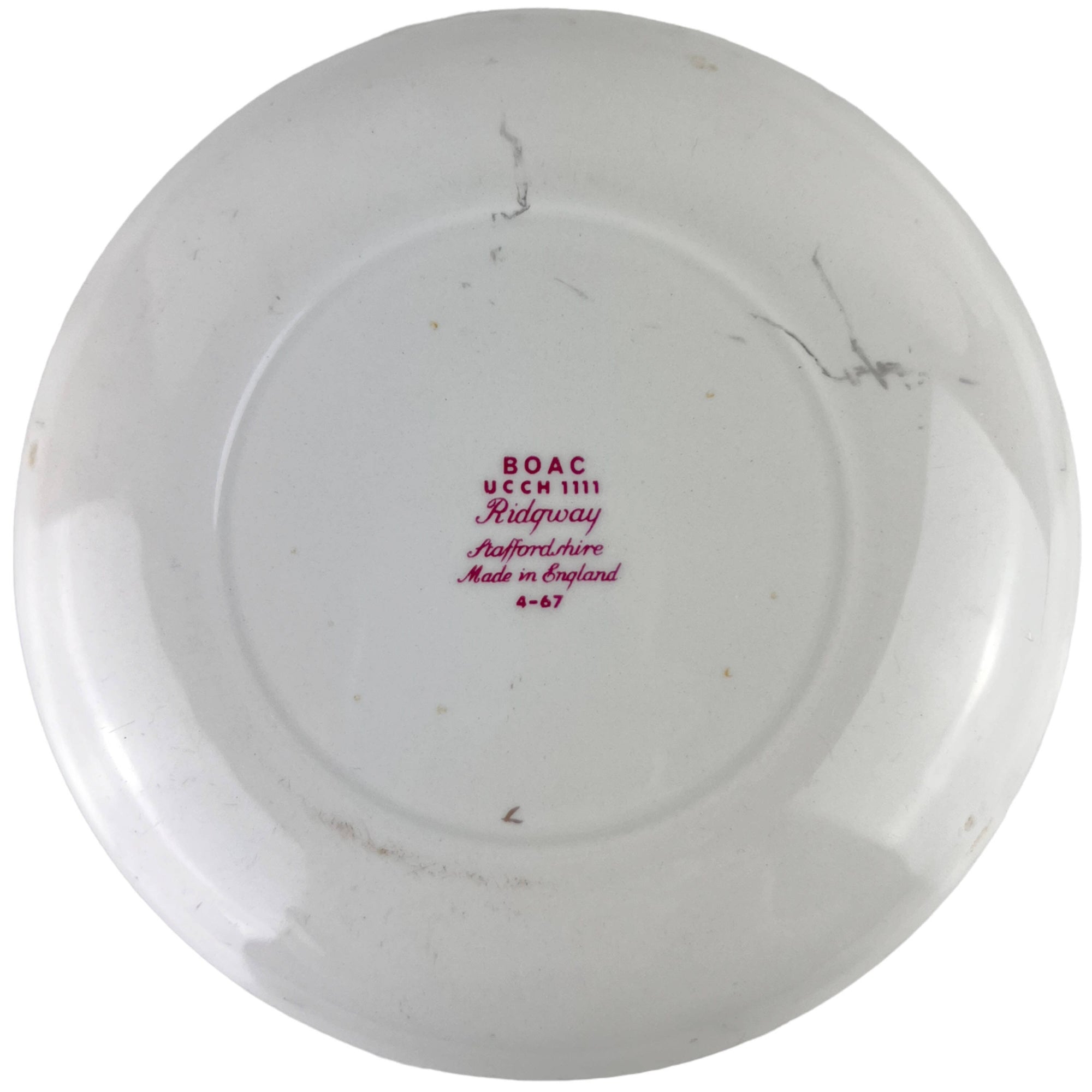 Vintage 1960s BOAC 1st Class Side Plate Ridgway British Airways UCCH 1111 - Poppy's Vintage Clothing